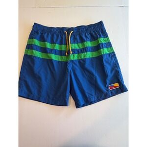 Five Four Modern‎ Mens Blue Green Striped Swim Trunks Board Shorts Size 38